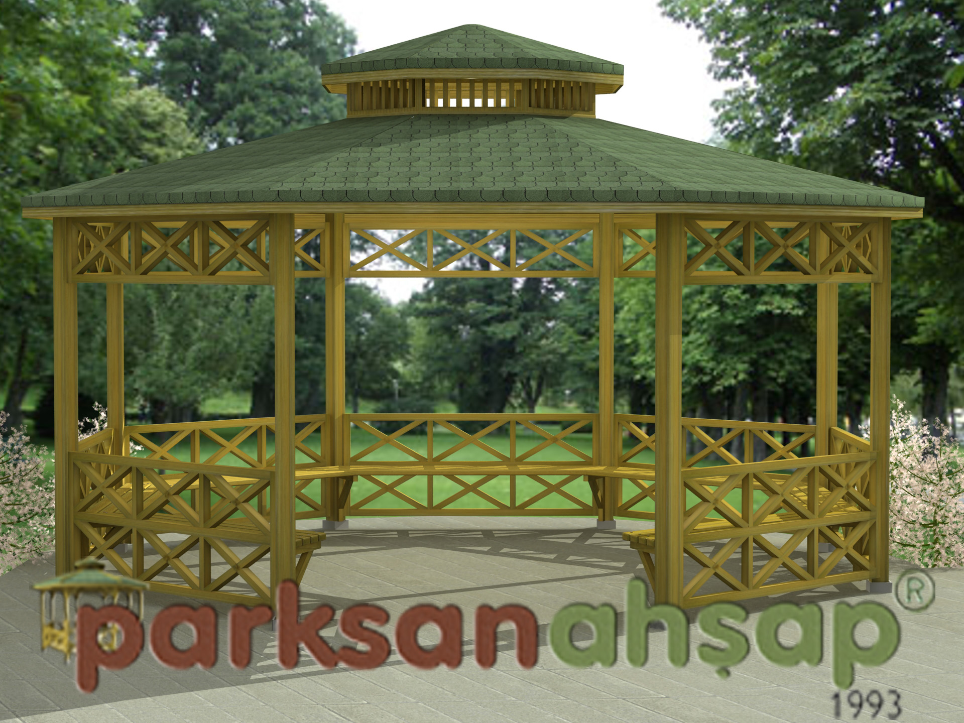 Ahşap Kamelya Sekizgen 500(L)x500(W)x330(H) - 70173 