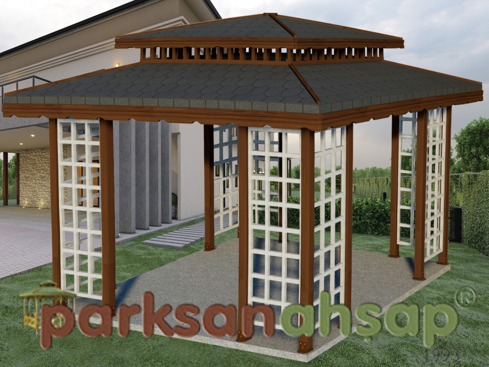Ahşap Çardak Kare 400(L)x400(W)x330(H)-70135
