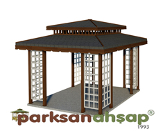 Ahşap Çardak Kare 400(L)x400(W)x330(H)-70135
