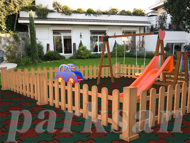 Ahşap Dış Mekan Oyun Alanı Çiti - 70990