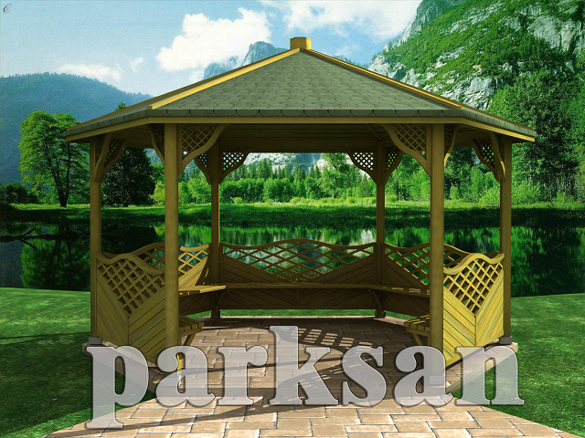 Ahşap Kamelya Altıgen 300(L)x300(W)x290(H)-70144