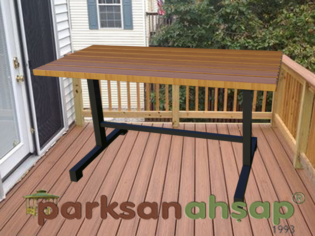 Ahşap Dikdörtgen Masa (Profil Ayak) 120(L)x60(W)x75(H)-70744