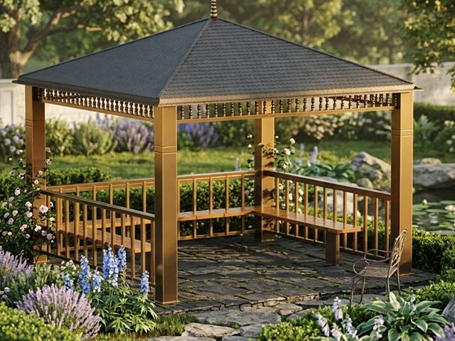 Metal Kamelya Kameriye ve Gazebo Modelleri / Metal Dikdörtgen  Gazebo 400x400x290(LWH) 70241    YENİ ÜRÜN