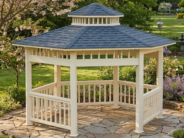 Metal Kamelya Kameriye ve Gazebo Modelleri / Metal Altıgen  Gazebo 400x400x300 (LWH) 70238