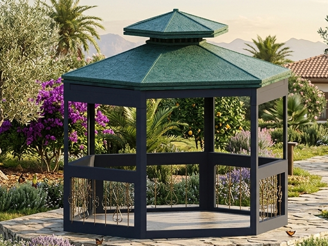 Metal Kamelya Kameriye ve Gazebo Modelleri / Metal Altıgen Gazebo 300x300X330 (LWH) 70235