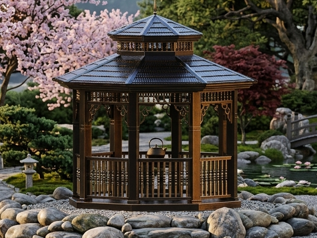 Metal Kamelya Kameriye ve Gazebo Modelleri / Metal Sekizgen Gazebo 300(L)x300(W)x310(H)-70179
