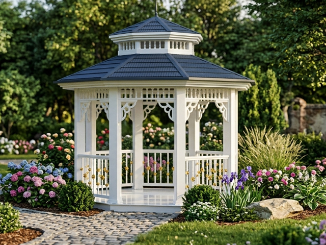 Metal Kamelya Kameriye ve Gazebo Modelleri / Metal Sekizgen Gazebo 300x300x330 (LWH) 0070226    YENİ ÜRÜN