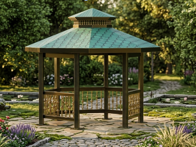 Metal Kamelya Kameriye ve Gazebo Modelleri / Metal Altıgen Gazebo 300x300x330 (LWH) 0070233