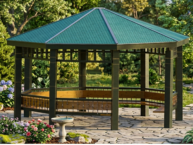 Metal Kamelya Kameriye ve Gazebo Modelleri / Metal Sekizgen Gazebo 400x400x300 (LWH) 0070255