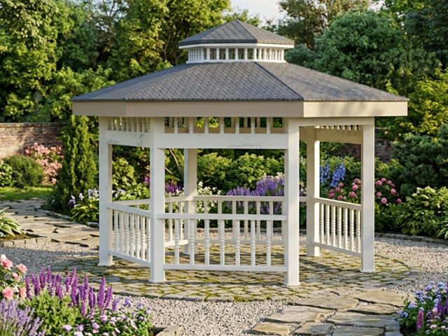 Metal Kamelya Kameriye ve Gazebo Modelleri / Metal Altıgen  Gazebo 350x350x335 (LWH) 0070235