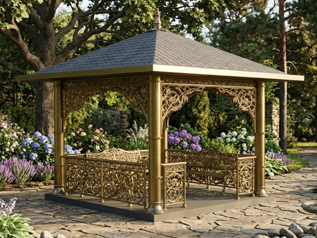 Metal Kamelya Kameriye ve Gazebo Modelleri / Metal Kare Çardak Kamelya (YENİ ÜRÜN) 250x250x285 (LWH) 0070251 