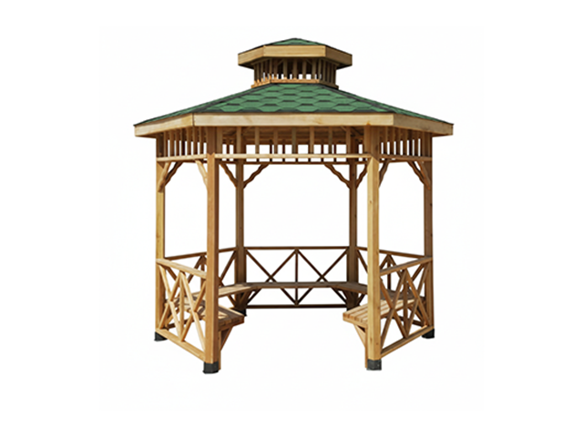 Kameriye ve Gazebo Modelleri  /  Ahşap Altıgen Gazebo 300(L)x300(W) - 70146