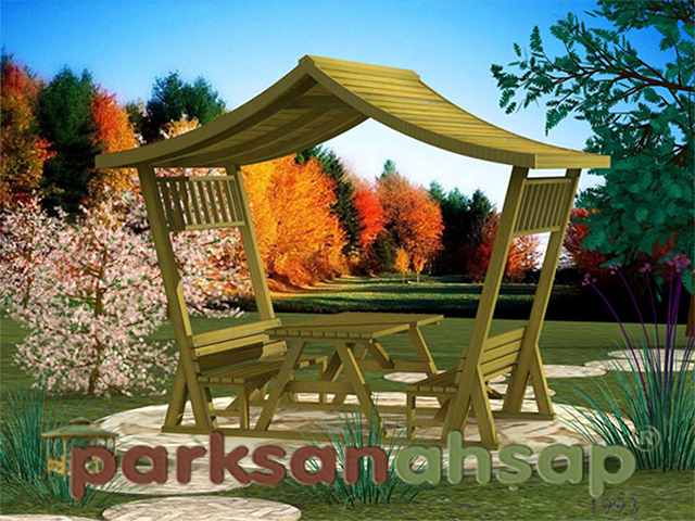 Çatılı Piknik Masası (Ahşap) 270(L)x180(W)x294(H) - 70411