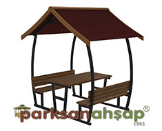 Çatılı Piknik Masası (Metal) 255(L)x180(W)x260(H) - 70427