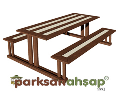 Piknik Masası (Ahşap Masa) 195(L)x180(W)x75(H)-70519