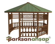  Ahşap Çardak Sekizgen 400(L)x400(W)x300(H) - 70160