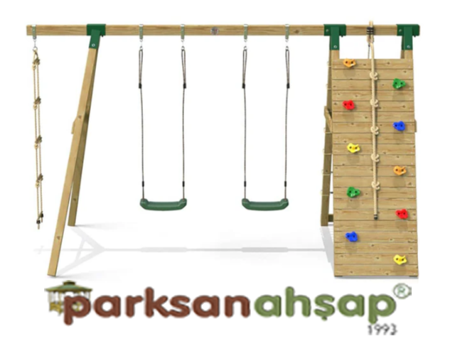 30625 - Ahşap Tırmanmalı Salıncak Seti