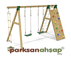 30625 - Ahşap Tırmanmalı Salıncak Seti