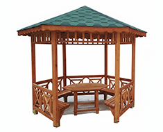 Ahşap Altıgen Gazebo 300 (L)x300(W) - 70141
