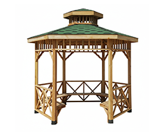 Ahşap Altıgen Gazebo 300(L)x300(W) - 70146