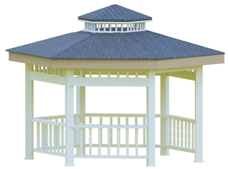 Metal Altıgen  Gazebo 350x350x335 (LWH) 0070235