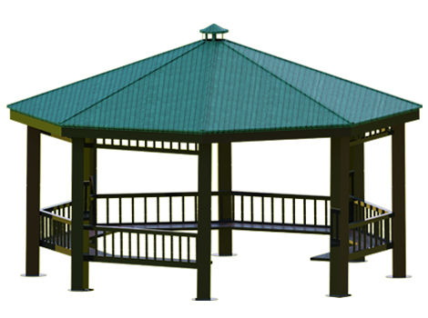 Metal Sekizgen Çardak Gazebo / Kod: 0070256 Ölçü: (LWH) 400x400x300  YENİ ÜRÜN