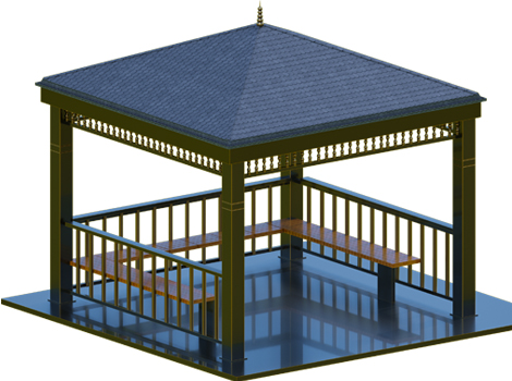 Metal Kare Kameriye / Kod: 0070253 / Ölçü: / (LWH) 250 x 250 x 285   YENİ ÜRÜN