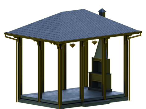 Metal Barbekülü Gazebo / Kod: 70271 / Ölçü: (LWH) 400x400x290   YENİ ÜRÜN