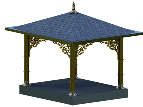 Metal Kare  Çardak Kamelya / Kod: 0070251 / Ölçü: (LWH) 250x250x285(LWH) 