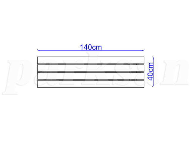 Ahşap Oturma Bankları / Ahşap Bank 140(L)x40(W)x45(H) - 70609 Teknik Resim