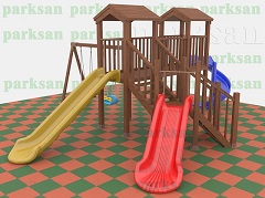Ahşap Çocuk Oyun Parkı (Eko Seri) - 51509
