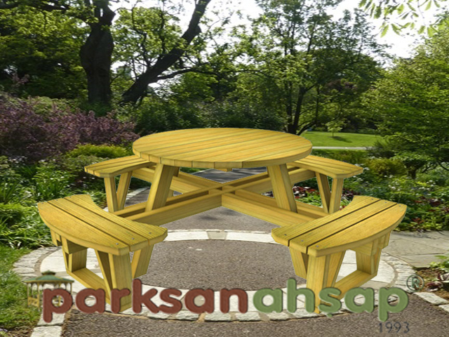Piknik Masası (Daire) 228(L)x228(W)x75(H)-70506