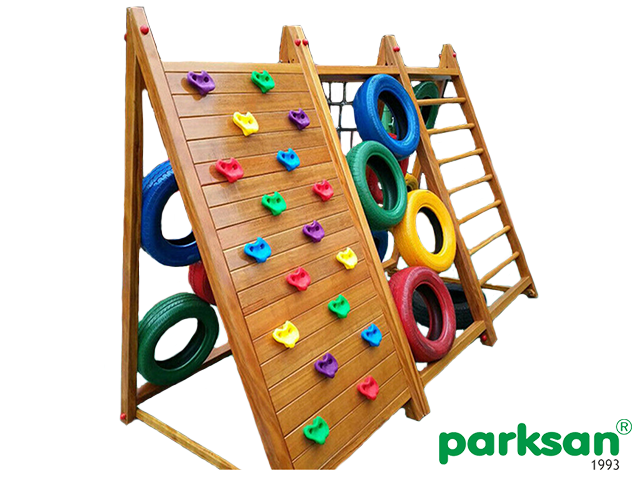 30698 - Ahşap Rampa Tırmanmalı Oyun Grubu