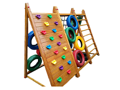 30698 - Ahşap Rampa Tırmanmalı Oyun Grubu