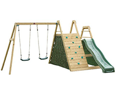 30677 - Tırmanmalı Kaydıraklı İkili Salıncaklı Set