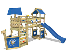 30692 - Ahşap Kaydıraklı Tırmanmalı Oyun Evi