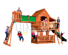 30694 - Ahşap Kaydıraklı Tırmanmalı Oyun Evi